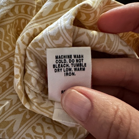 Lucky Brand Yellow and White Dungarees Men’s Long Sleeve Shirt, Sz Large - Picture 6 of 7